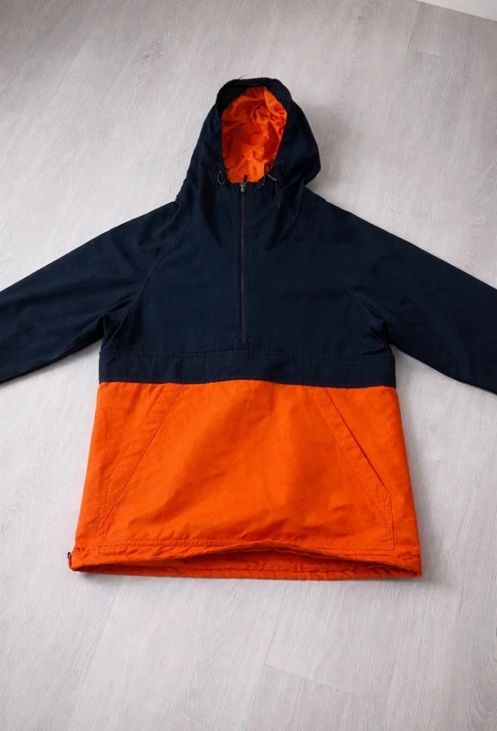 Blauw marine en oranje winddichte Anorak - streetwear stijl - maat S – photo 3